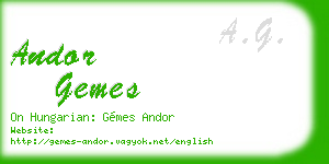 andor gemes business card