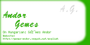 andor gemes business card